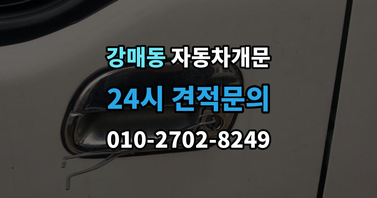 강매동 차 문 잠겼을 때 문은 열려도 시동이 안 걸릴 때 구분법