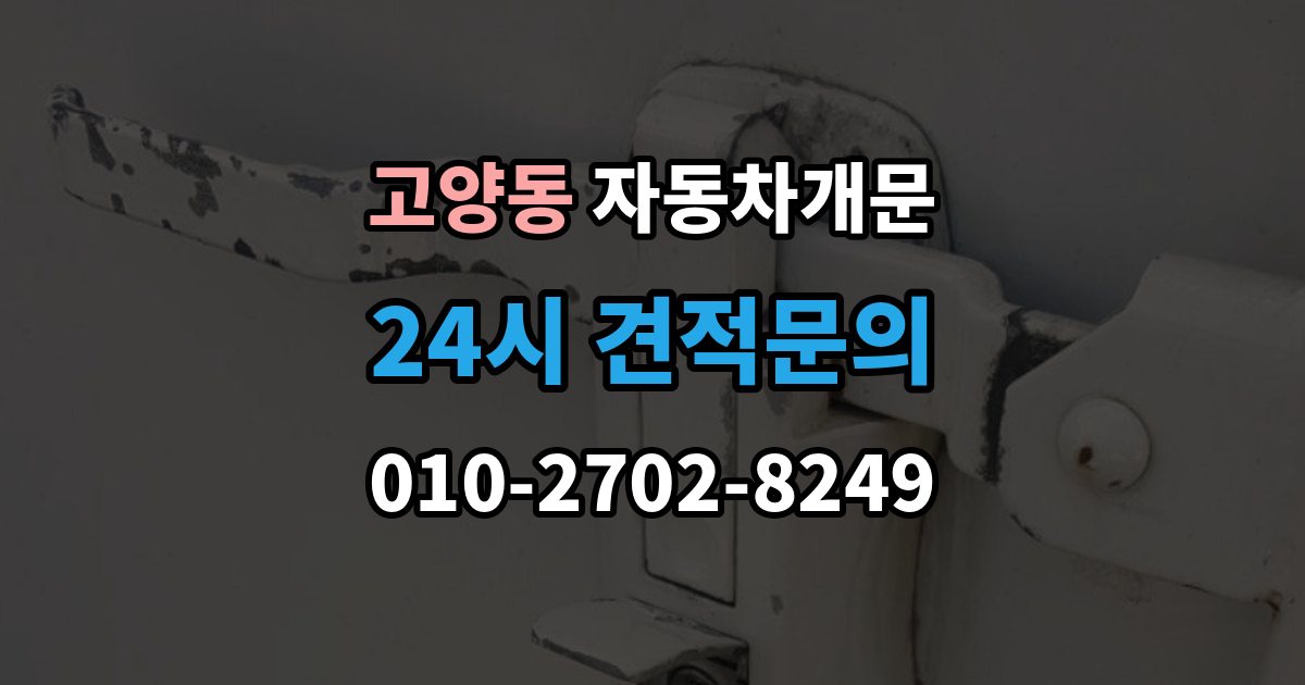 고양동 차 문 잠겼을 때 차량 손상 없이 진행되는지 확인하는 기준
