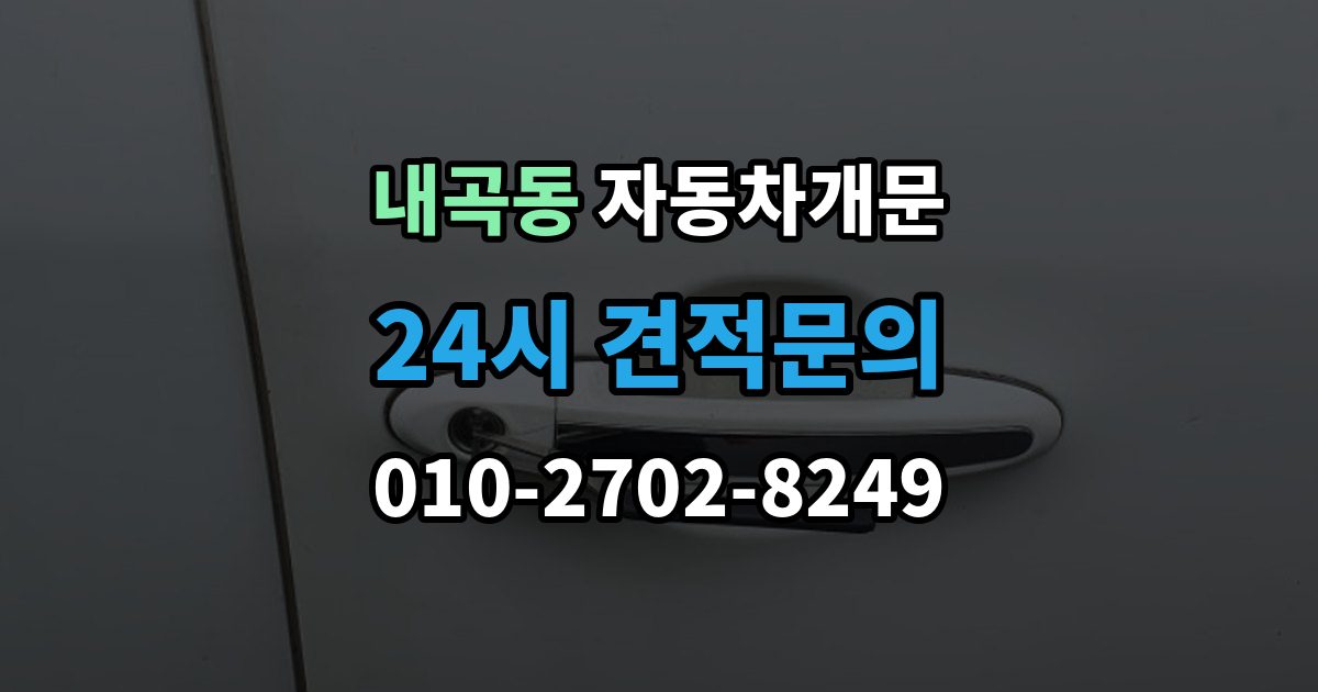 고양시 덕양구 내곡동 자동차 문 잠김 스마트키 인식 불량으로 인한 잠김 사례