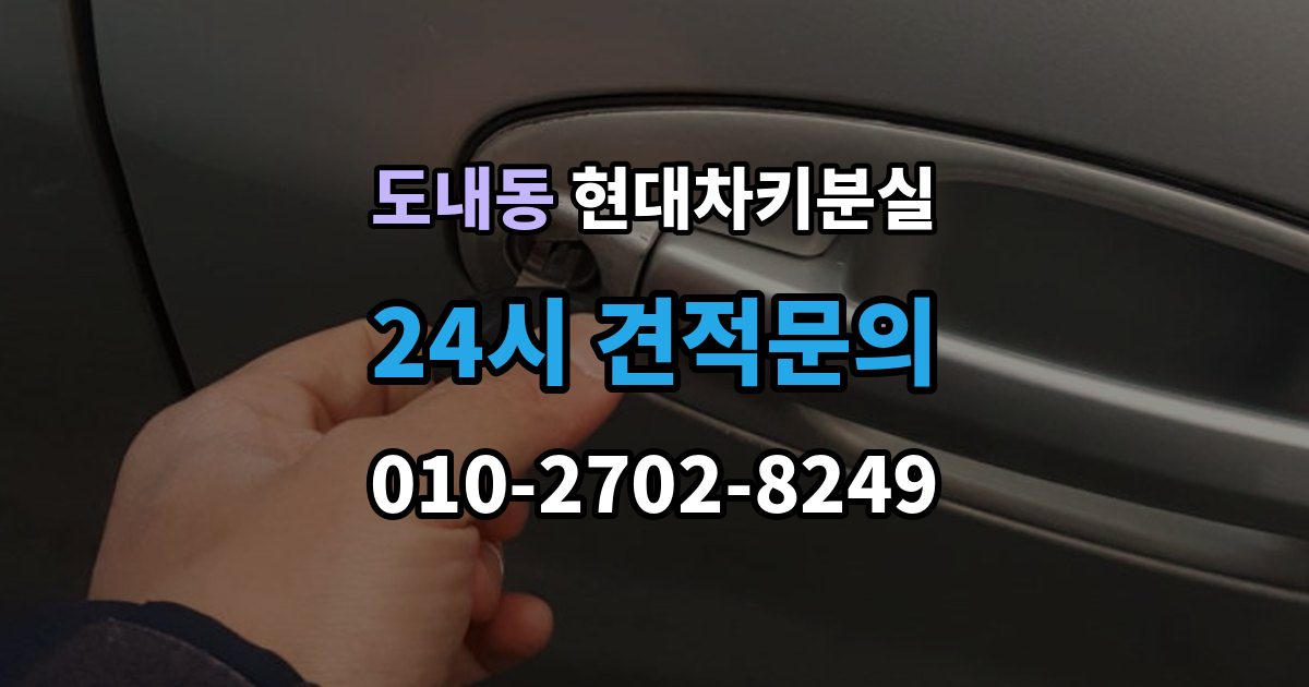 도내동 현대 차키 분실 출장 안내 - 도어락은 반응하는데 시동이 멎칠 때