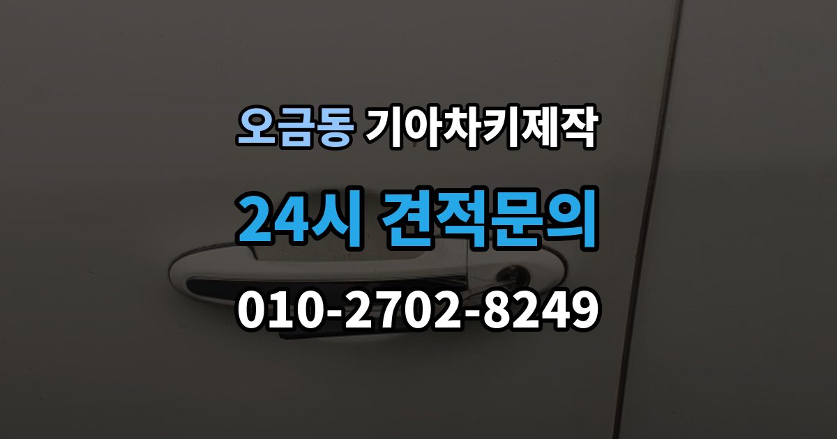 고양시 덕양구 오금동 기아 차키 제작 출장 안내 - 작업 전 준비서류와 소유 확인 절차