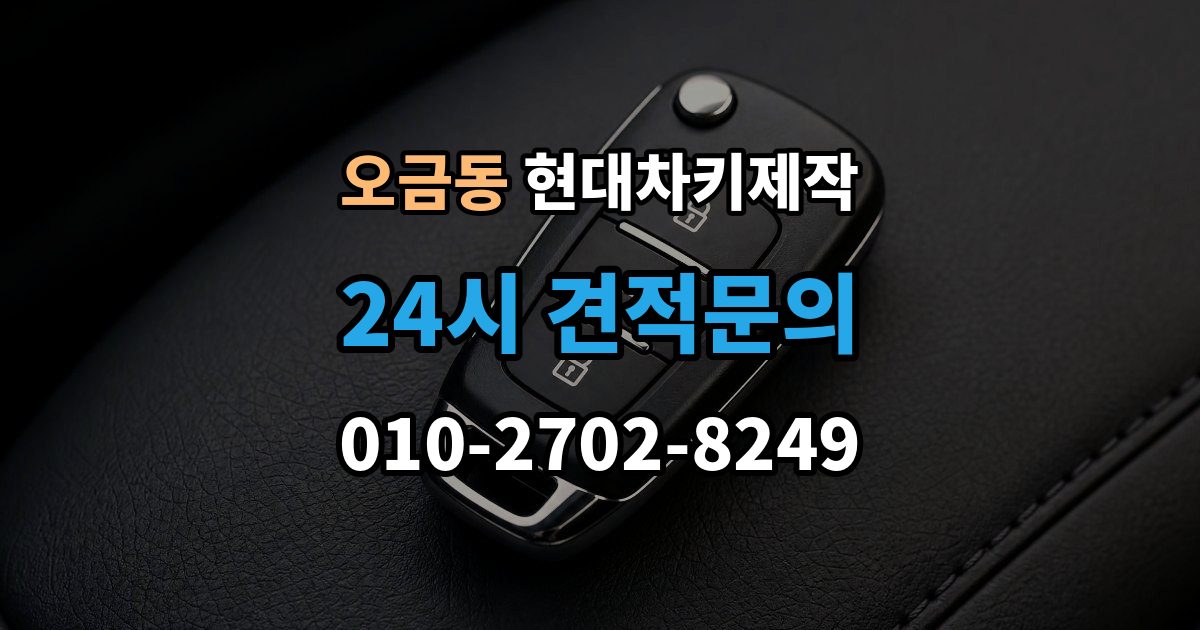 고양시 덕양구 오금동 현대 차키 제작 출장 안내 - 차종별 키 구조가 달라지는 이유