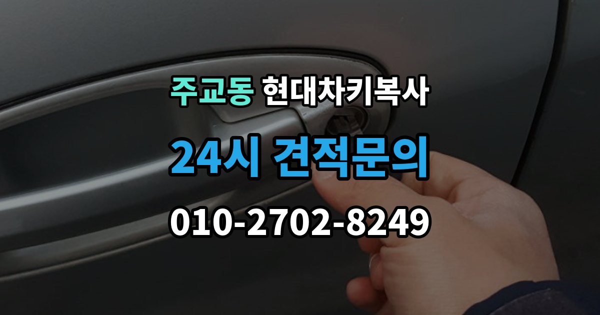 고양시 덕양구 주교동 현대 차키 복사 출장 안내 - 차종과 연식에 따른 제작 방식 차이