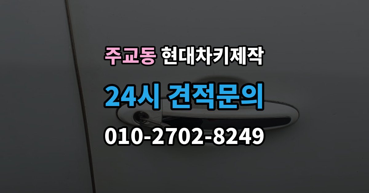 고양시 덕양구 주교동 현대 차키 제작 출장 안내 - 기존 키가 있어도 재등록이 필요한 상황