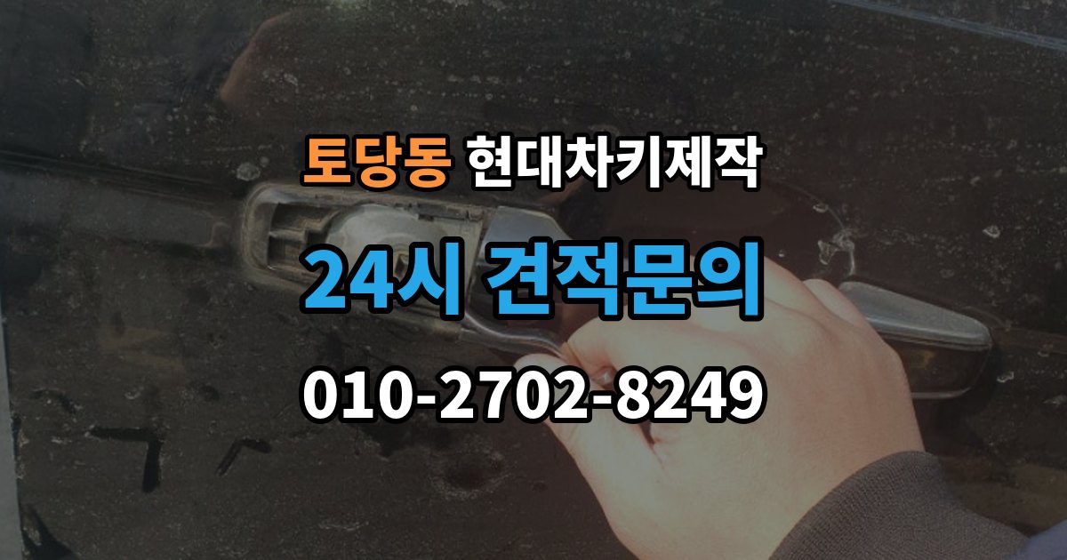 토당동 현대 차키 제작 출장 안내 - 보험사 긴급출동과 다른 점은 무엇일까