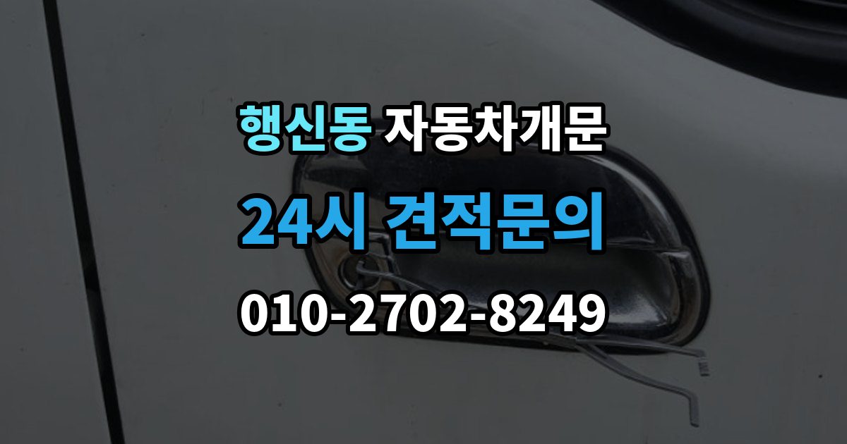 행신동 차 문 잠겼을 때 아이나 반려동물이 안에 있을 때 우선순위