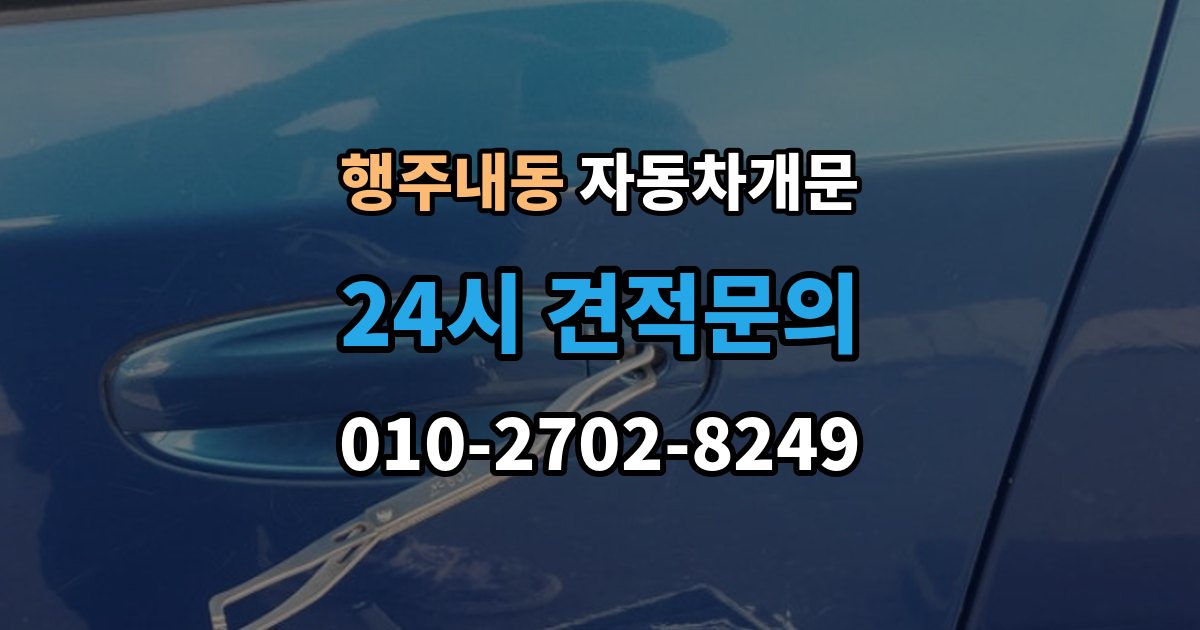 행주내동 차 문 잠겼을 때 잠금 해제 후 재발생 방지하는 습관