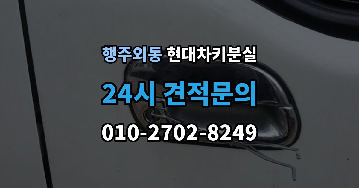 행주외동 현대 차키 분실 세단형과 SUV형에서 절차가 달라지는 지점