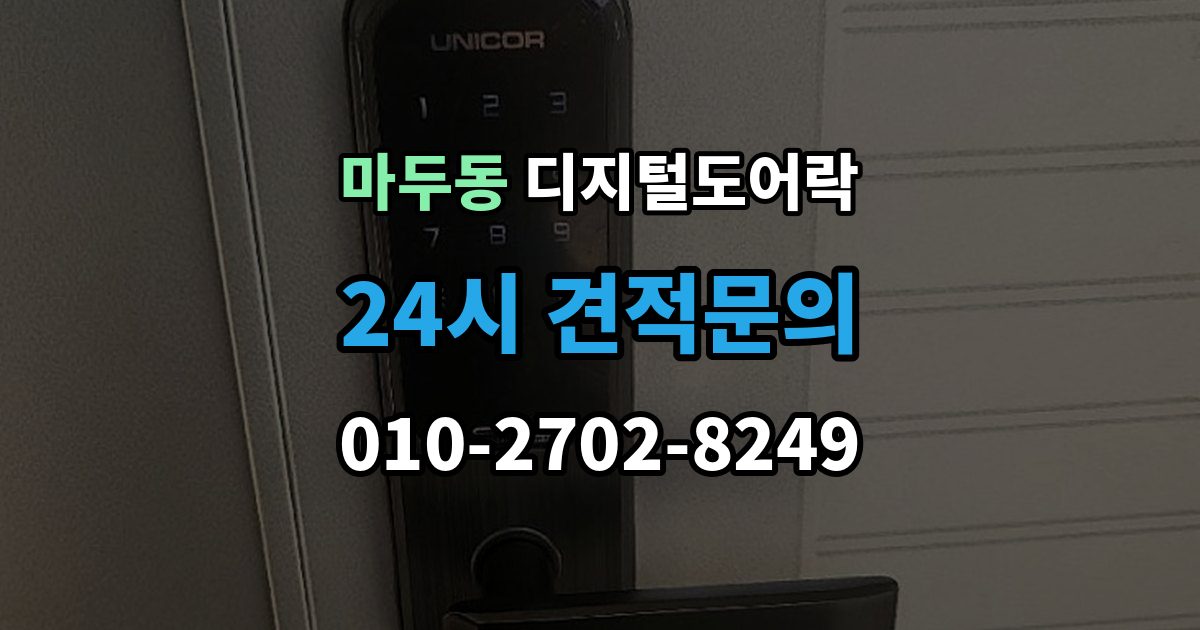 마두동 디지털 도어락 출장 안내 - 자가 설치 가능 여부