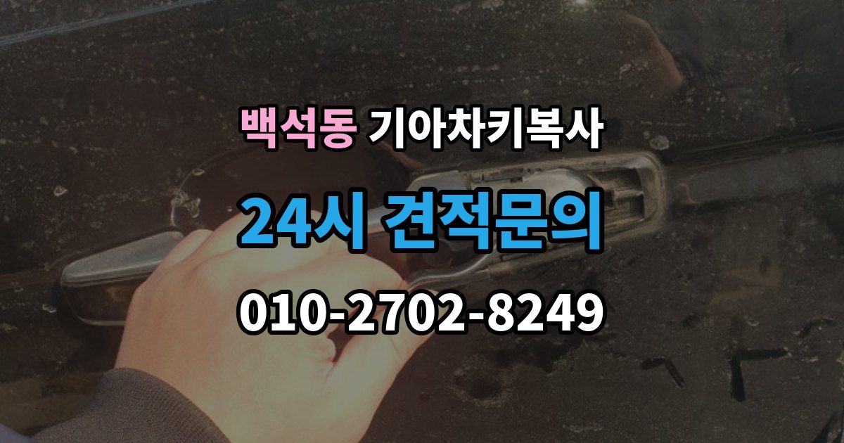 고양시 일산동구 백석동 기아 차키 복사 차문만 열리고 시동이 안 걸릴 때 점검