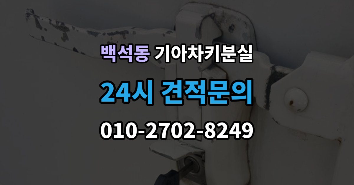 고양시 일산동구 백석동 기아 차키 분실 출장 안내 - 차량을 옮겨야 할 때와 현장 대응 방법