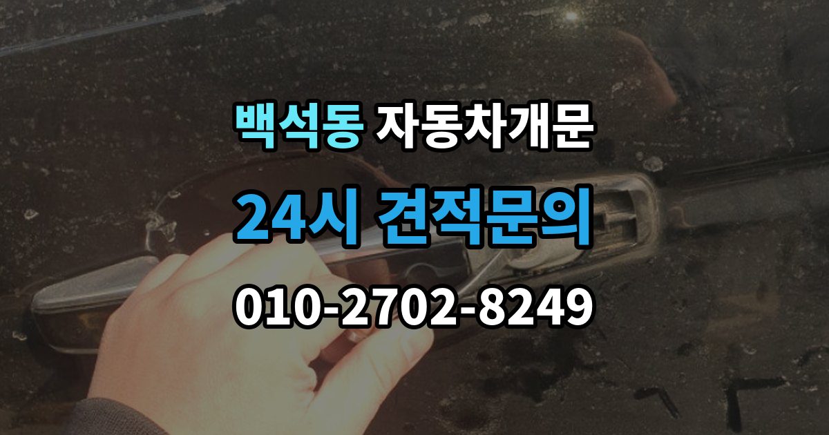고양시 일산동구 백석동 자동차 문 잠김 출장 안내 - 리모컨 오작동과 실제 잠김 구분하기