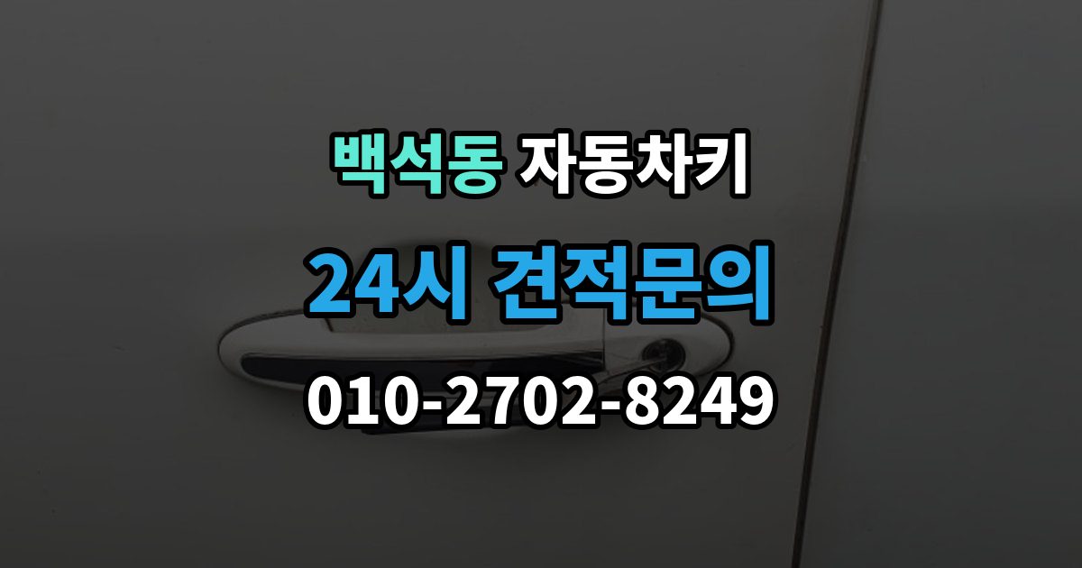 고양시 일산동구 백석동 자동차키 출장 안내 - 차종별 호환 여부 확인이 중요한 이유