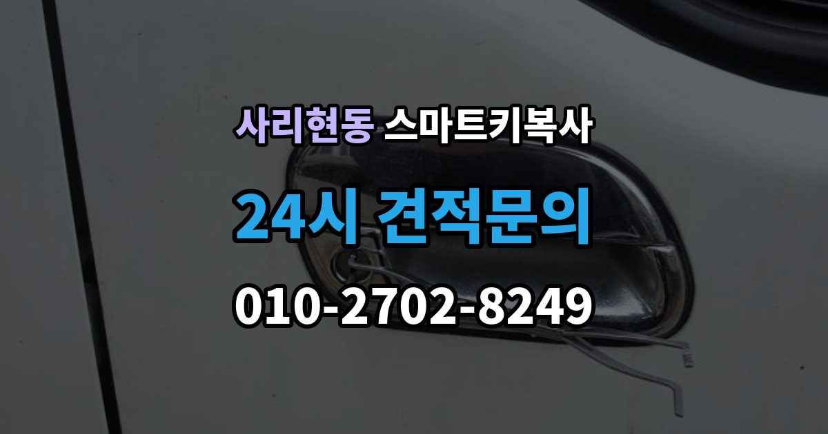 사리현동 스마트키 복사 키박스가 없어도 되는 조건