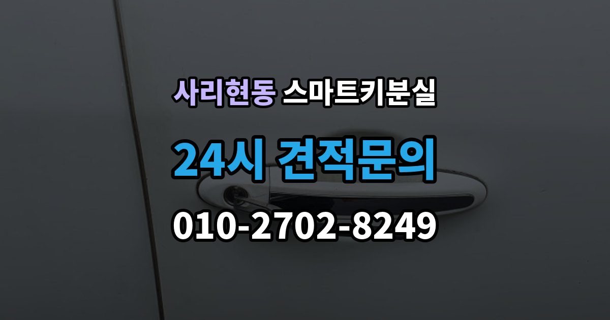 사리현동 스마트키 분실 새 키를 만들 때 필요한 준비물 안내
