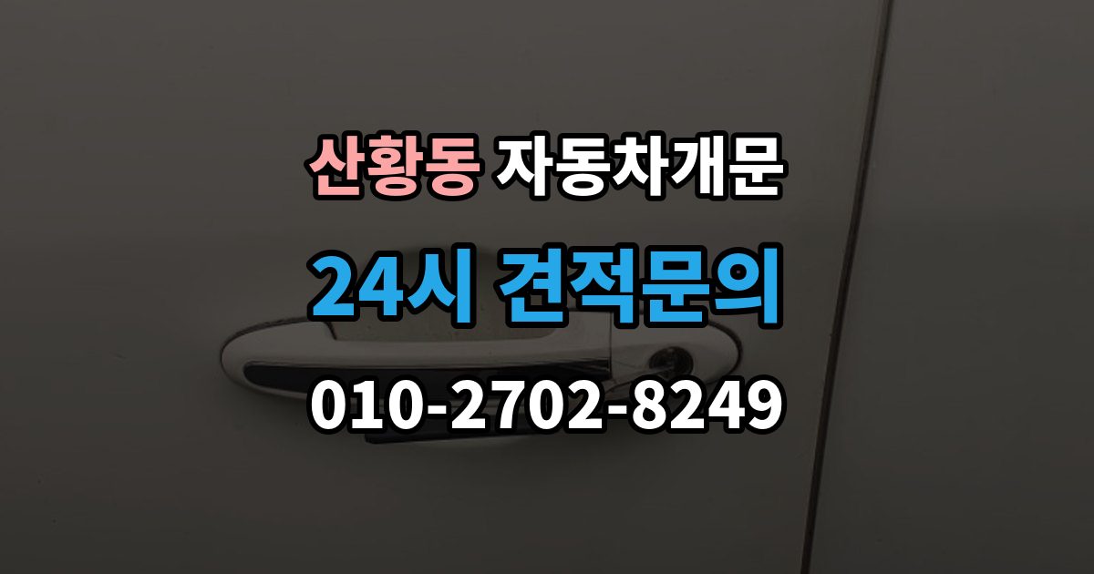 산황동 차 문 잠겼을 때 출장 안내 - 보험사 긴급출동과 전문업체 비교