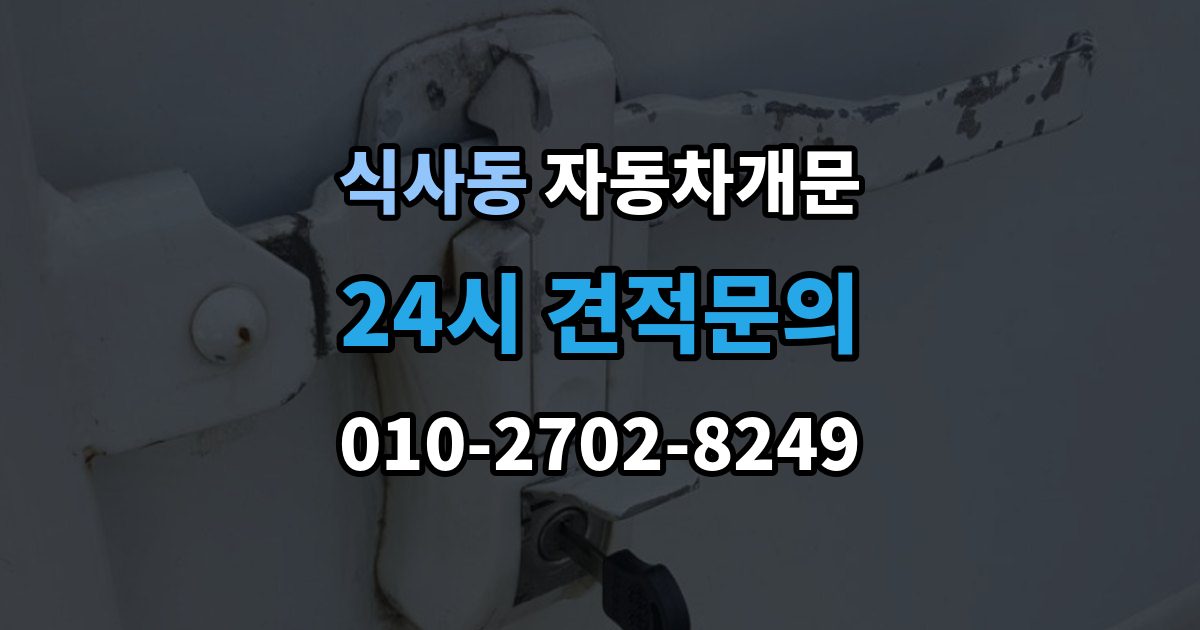 식사동 자동차 문 잠김 출장 안내 - 스마트키 인식 불량으로 인한 잠김 사례