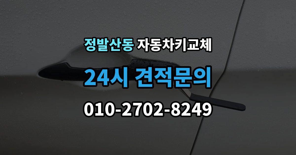 정발산동 자동차키 교체 출장 안내 - 문을 여는 방식별 장단점