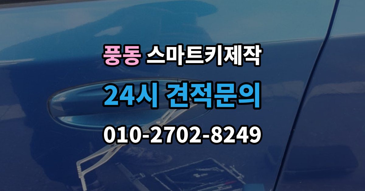 고양시 일산동구 풍동 스마트키 제작 출장 안내 - 차종별 신규 등록 절차와 준비 사항