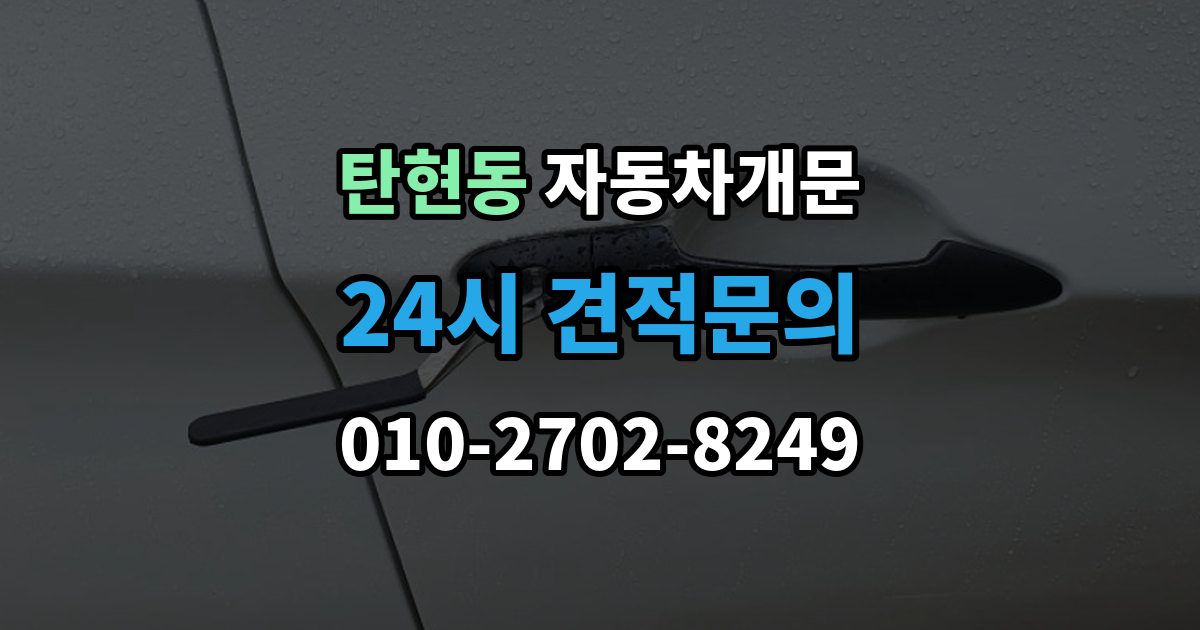 탄현동 차 문 잠겼을 때 출장 안내 - 문 파손 없이 여는 절차 살펴보기