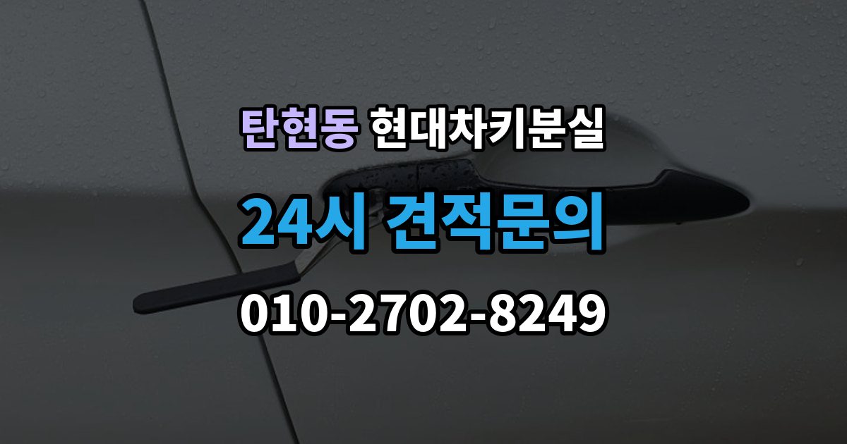 탄현동 현대 차키 분실 출장 안내 - 딜러센터와 전문업체 진행 방식 비교