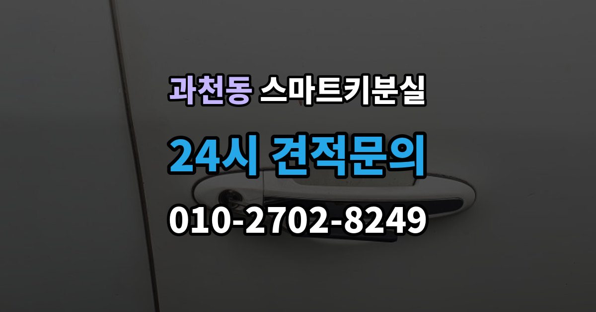 과천동 스마트키 분실 예비키가 없을 때 우선 살펴볼 대처법