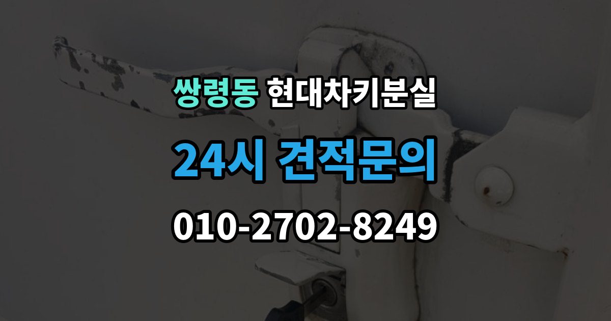 쌍령동 현대 차키 분실 출장 안내 - 스마트키 앱 연동 상태 확인이 필요한 경우