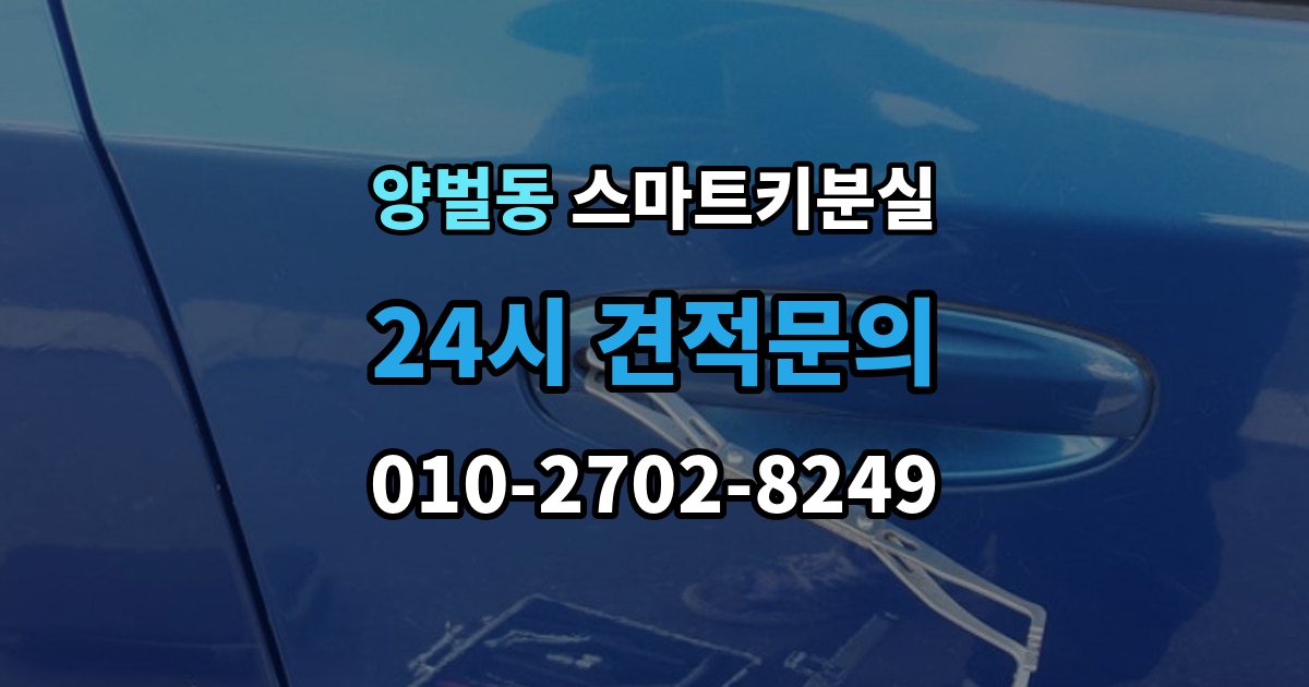 양벌동 스마트키 분실 잠금 해제 전에 알아둘 안전 수칙