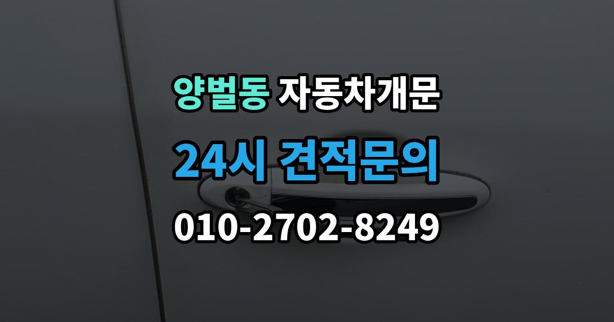 양벌동 자동차 문 잠김 장기 주차 중 발생했을 때 확인할 것