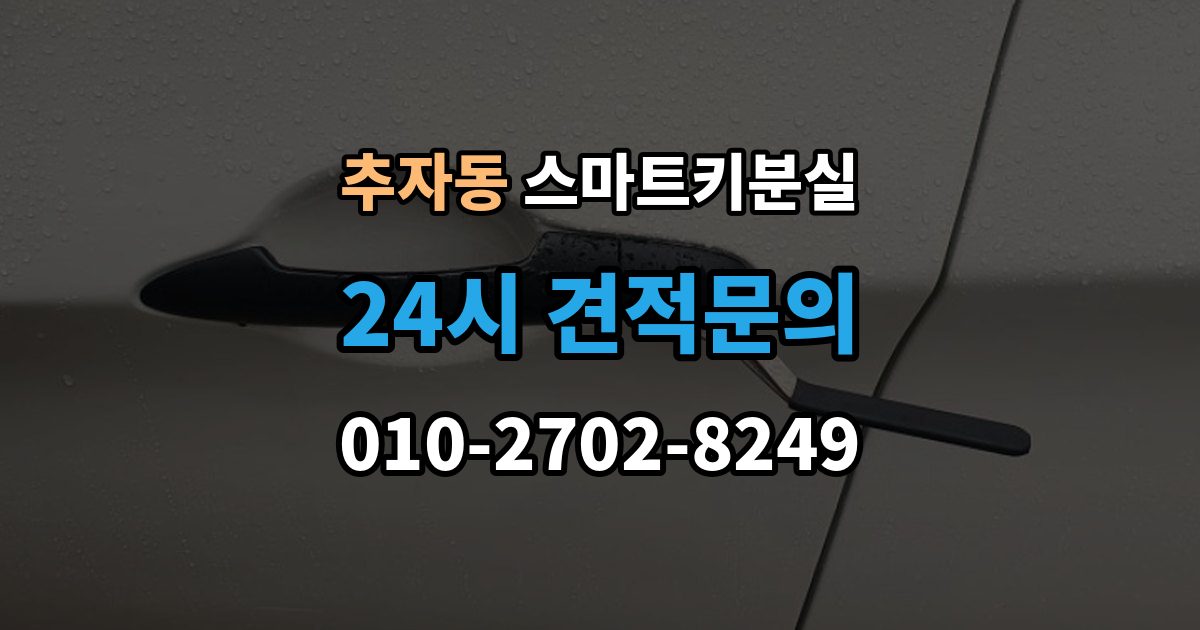 추자동 스마트키 분실 출장 안내 - 차량 운행이 제한되는 상황 살펴보기