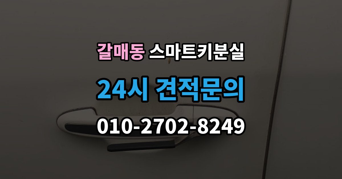 갈매동 스마트키 분실 이모빌라이저 연동 상태 확인하는 법
