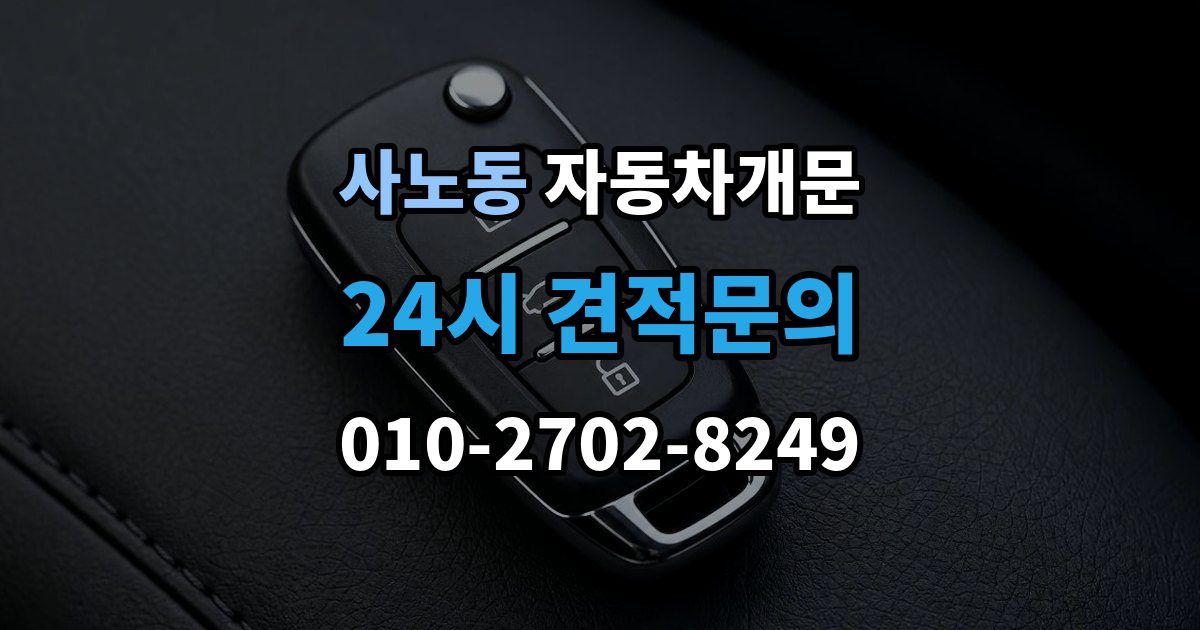 사노동 차 문 잠겼을 때 출장 안내 - 리모컨 배터리 방전과 잠김을 구분하는 법