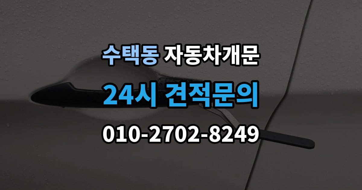 수택동 차 문 잠겼을 때 보험사 긴급출동과 전문업체 비교