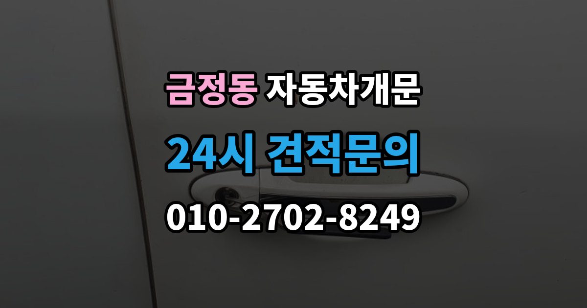 금정동 차 문 잠겼을 때 잠금 해제 후 재발생 방지하는 습관