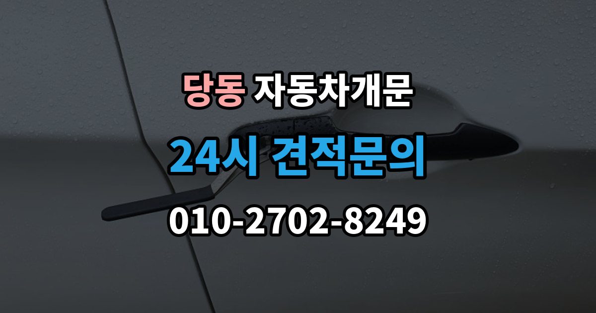 군포시 당동 차 문 잠겼을 때 여벌열쇠 위치를 미리 확인해야 하는 이유