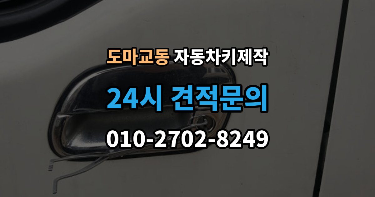 도마교동 자동차키 제작 출장 안내 - 예비키 추가 서비스 제작이 필요한 이유
