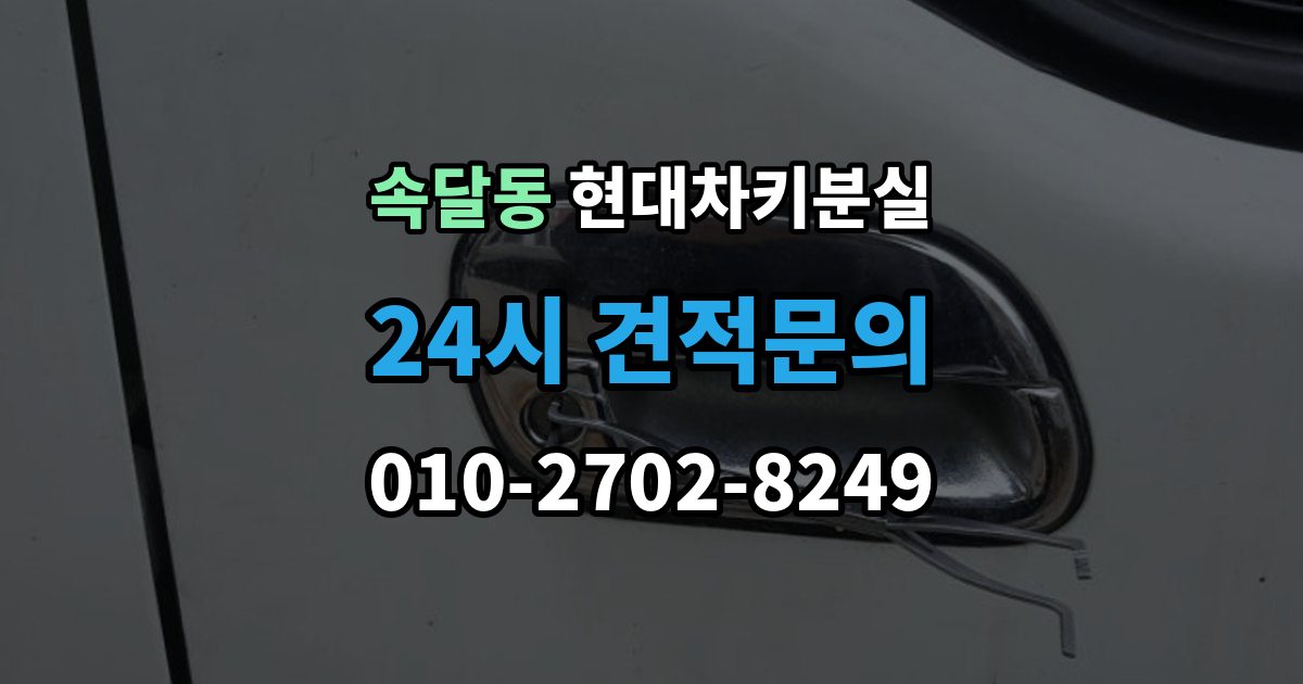 속달동 현대 차키 분실 보험이나 긴급출동을 부르기 전 확인할 것