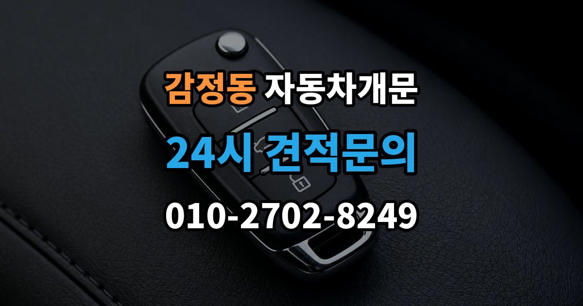 감정동 자동차 문 잠김 출장 안내 - 아파트 단지 내에서 발생했을 때 대처