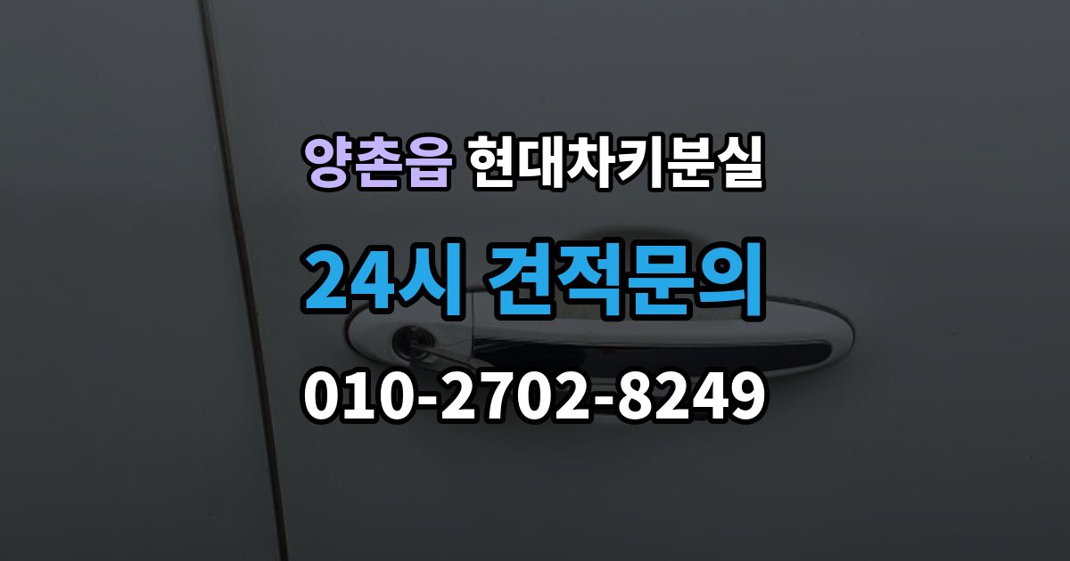 양촌읍 현대 차키 분실 키 등록 전에 알아두면 좋은 절차