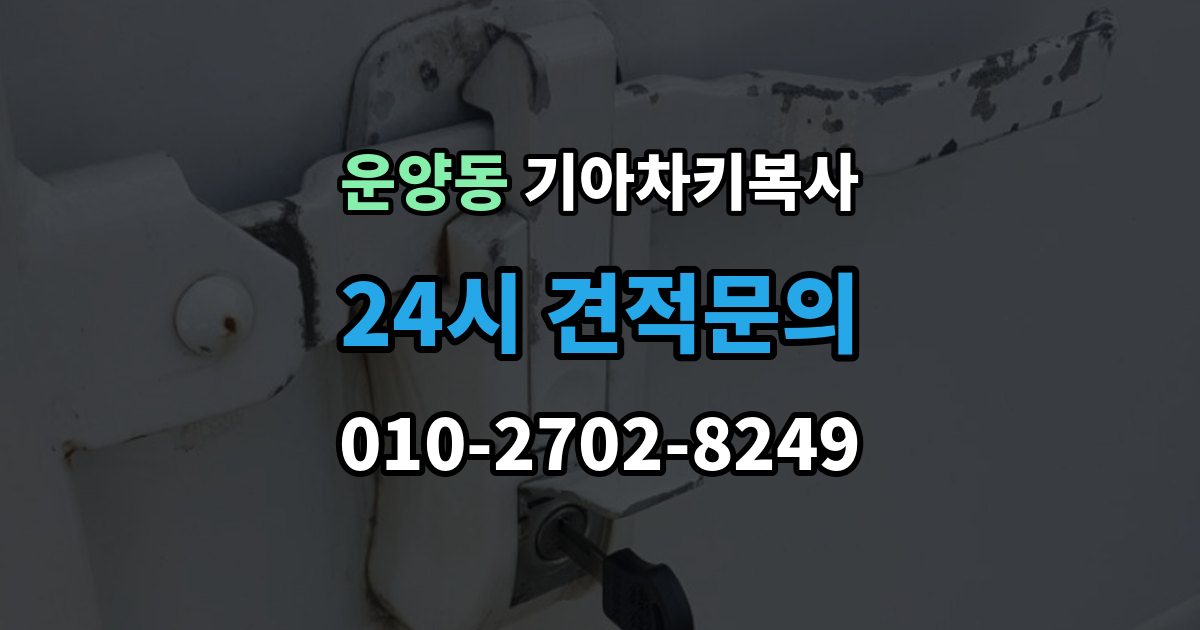 운양동 기아 차키 복사 출장 안내 - 키칩 등록과 단순 복사의 차이