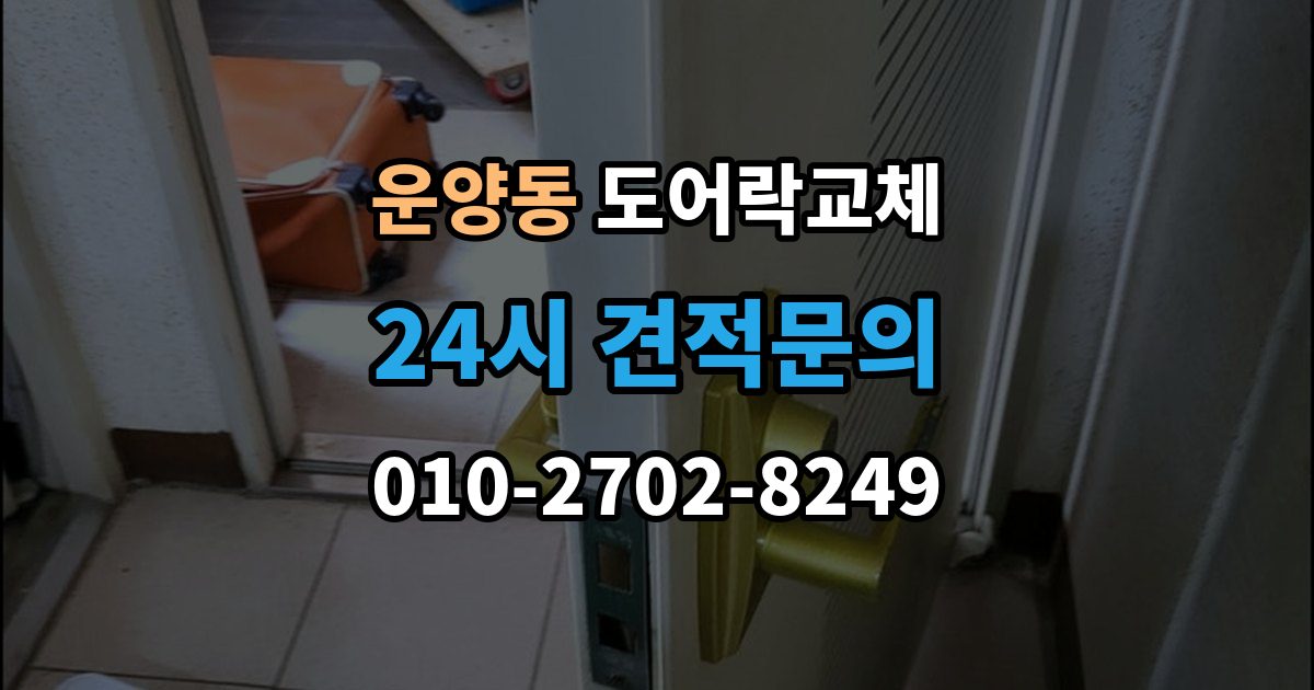 운양동 도어락 교체 출장 안내 - 도어락 교체 비용