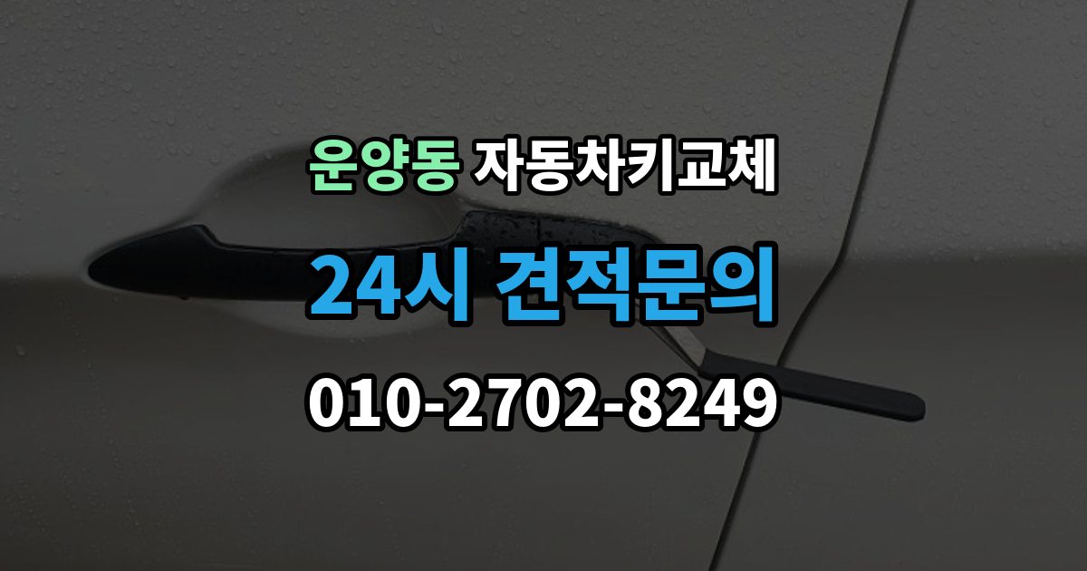 운양동 자동차키 교체 출장 안내 - 비용은 어떻게 달라질까