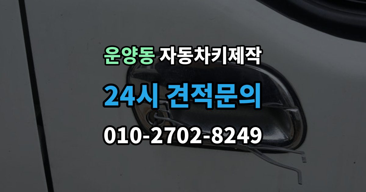 운양동 자동차키 제작 원격 시동 키 설정 방법과 확인 순서