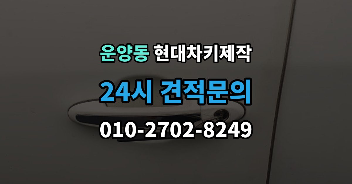 운양동 현대 차키 제작 키 분실 전 보관 습관을 만드는 방법
