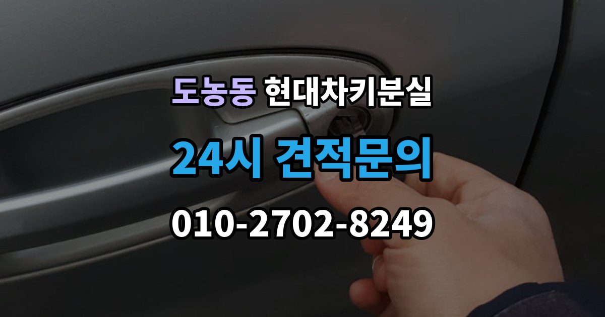 도농동 현대 차키 분실 출장 안내 - 카드식 키와 일반 키 처리 방식 차이