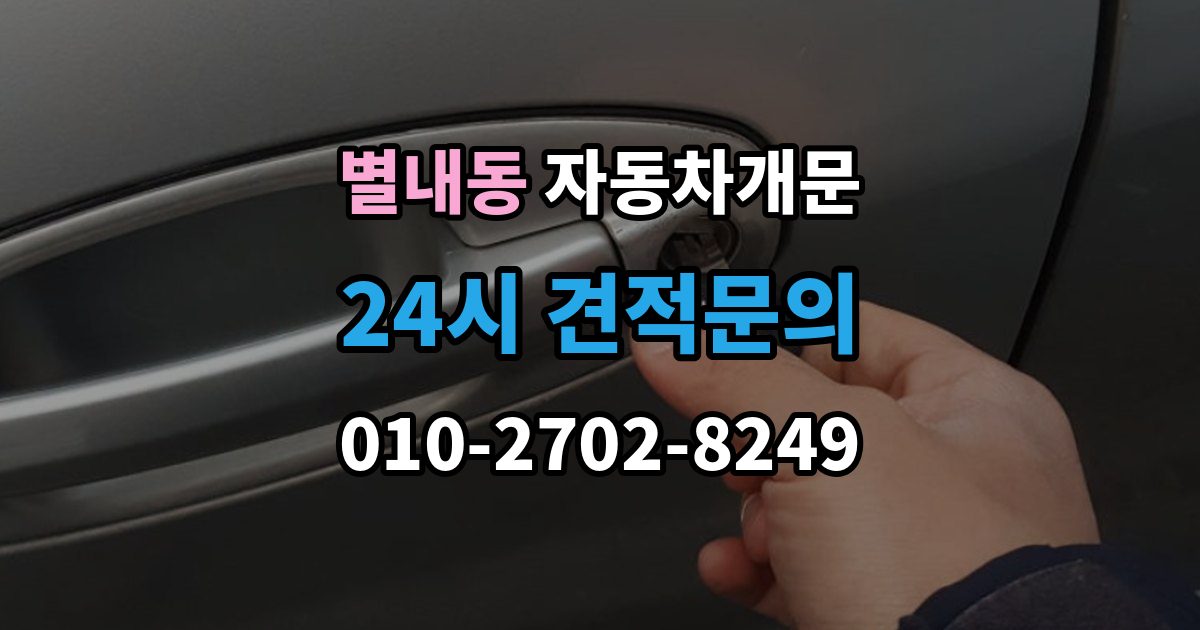 별내동 자동차 문 잠김 출장 안내 - 차량 파손 걱정 없이 여는 기준