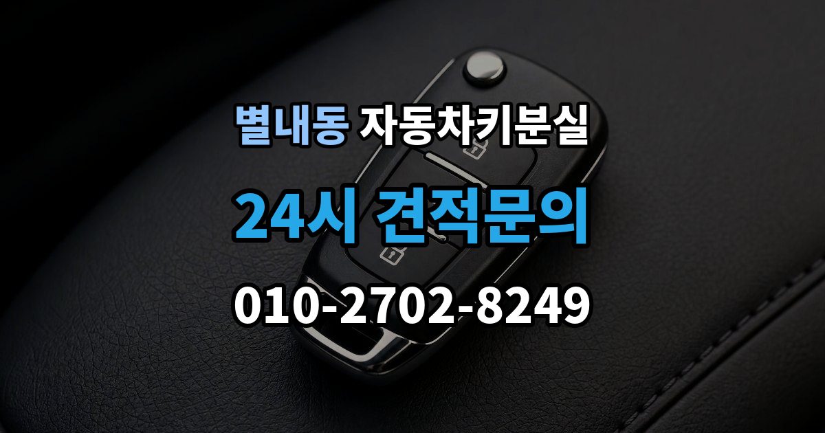 별내동 차 키 잃어버렸을 때 예비키 없을 때 대처 순서