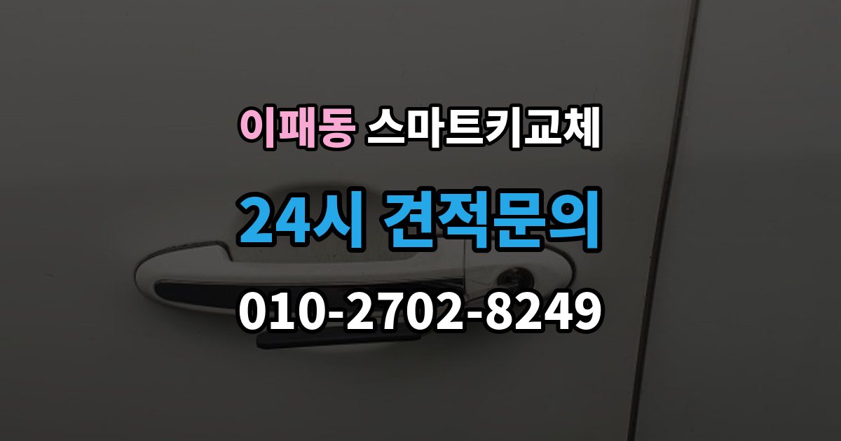이패동 스마트키 교체 상태에서 안전하게 문 잠김을 푸는 기준