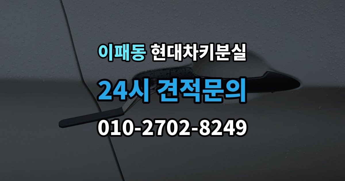 이패동 현대 차키 분실 차량 배터리와 키 배터리를 함께 봐야 하는 이유