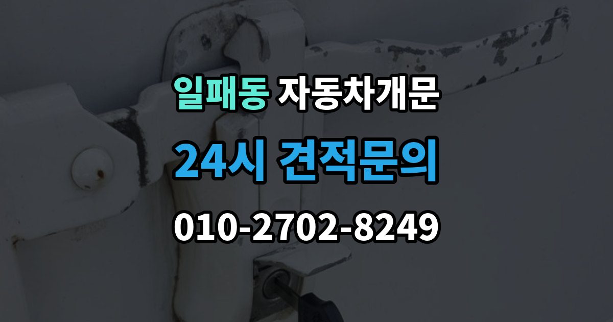 일패동 자동차 문 잠김 출장 안내 - 리모컨 오작동과 실제 잠김 구분하기